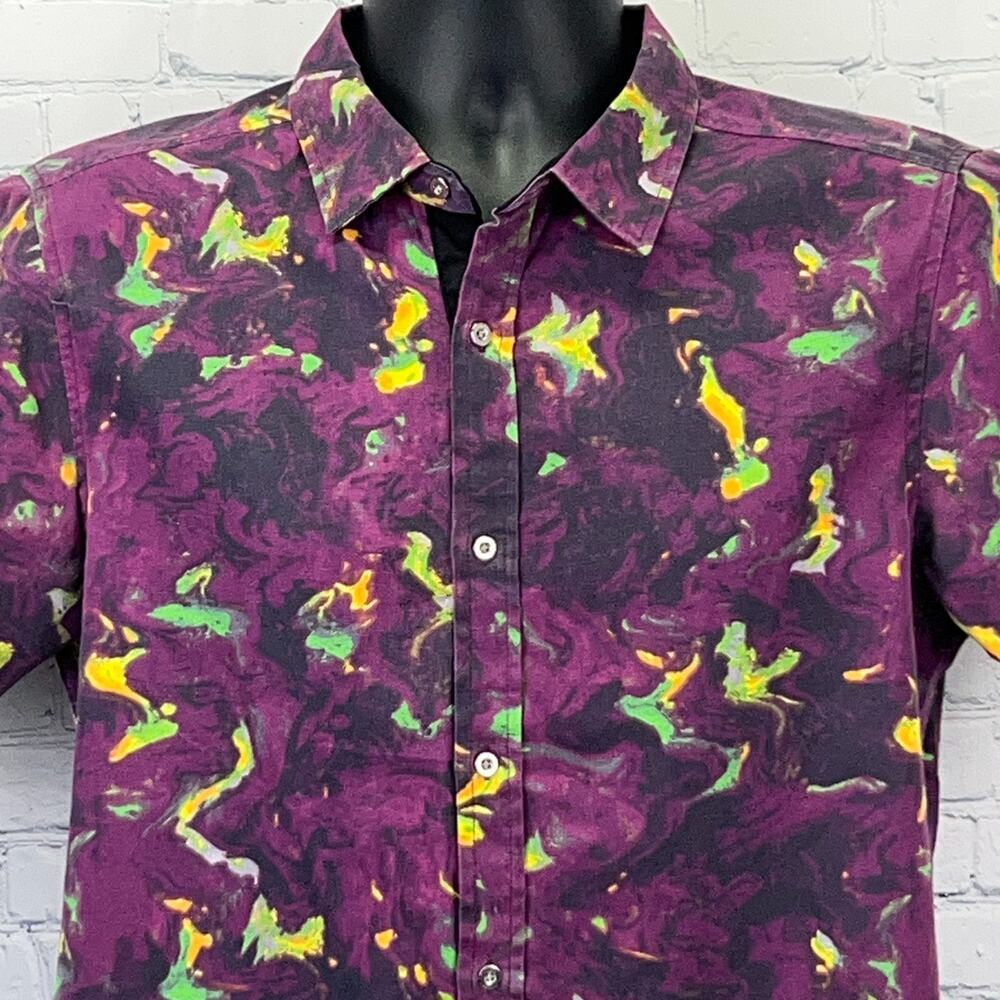 CR-24 Chrome Edge Bordo Cromato Button Front Shirt M Medium Purple Streetwear